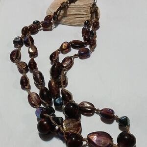Elegant Brown Beaded Necklace